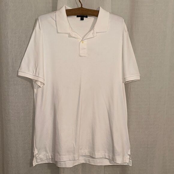 Kirkland L Signature Cotton White Short Sleeve Polo - Picture 1 of 13